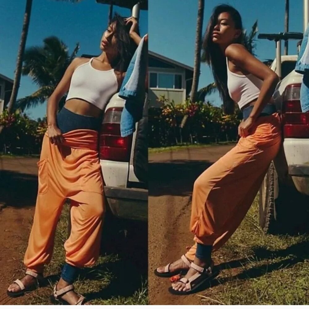 NWOT Free People Movement X Free People Victory Harem Pants Orange